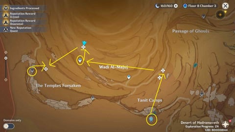 Genshin Impact Sand Grease Pupa Farming Location