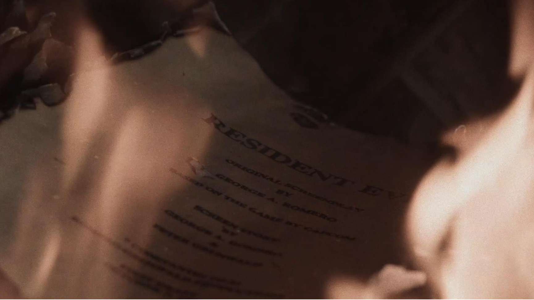 A burning script page in the documentary George A. Romero's Resident Evil