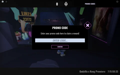 Godzilla X Kong Obby redeem codes