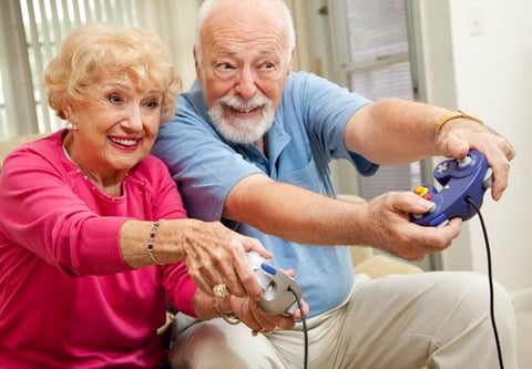 Grandparents playing games