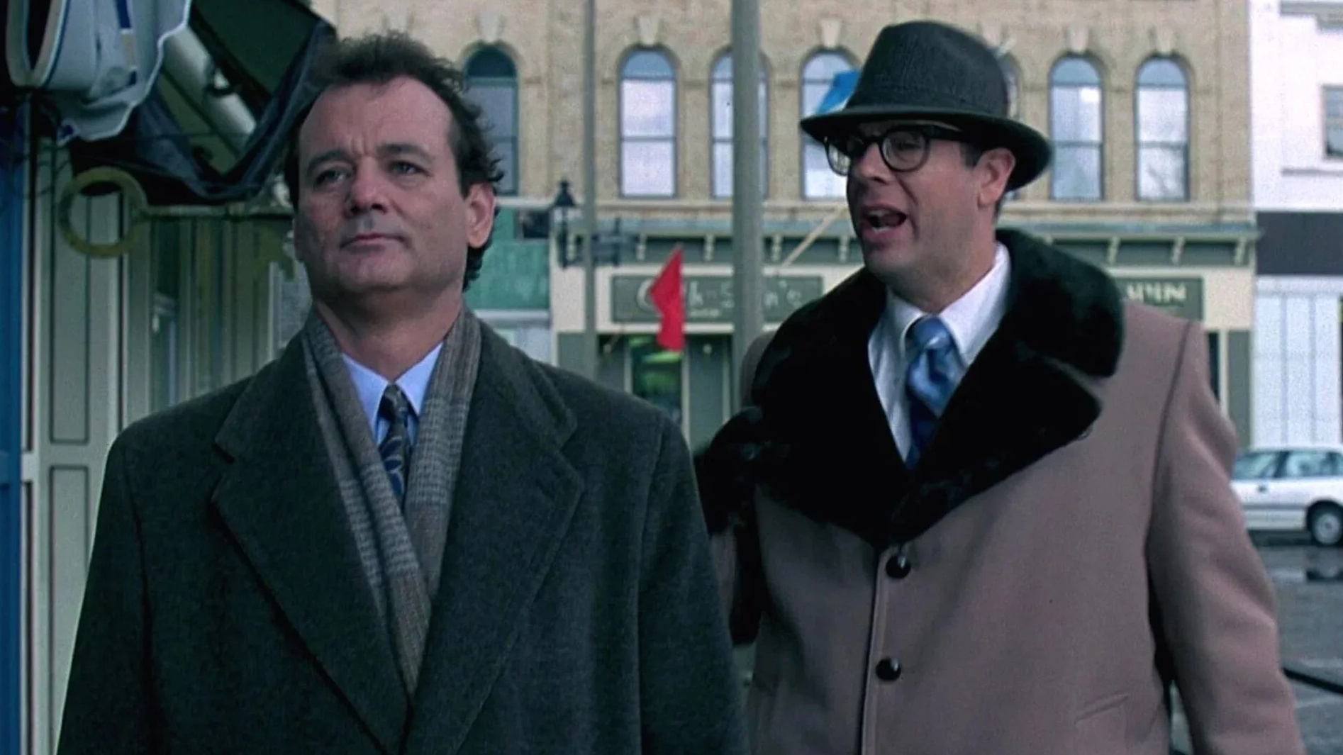 Groundhog Day 1993 Bill Murray and Harold Ramis cropped processed by imagy