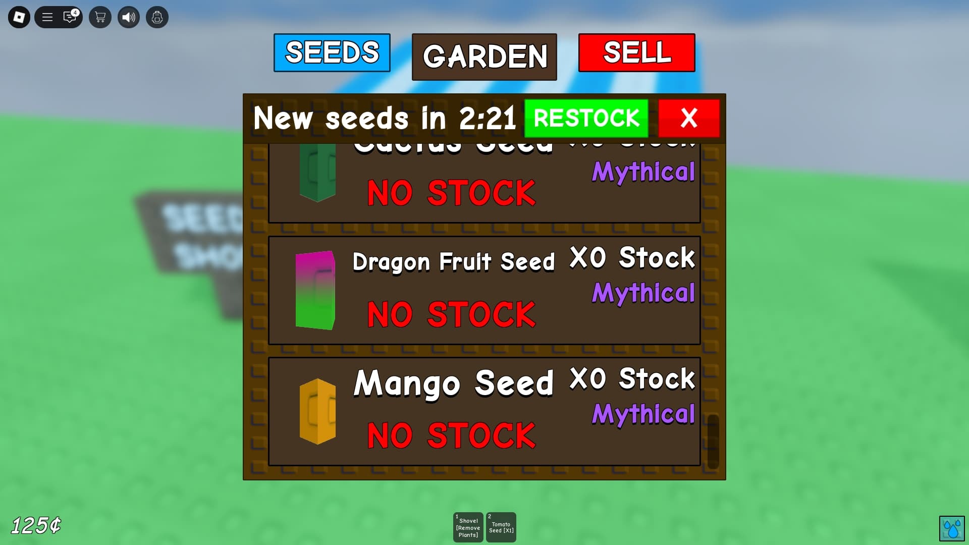Grow A Garden Mythical Seeds No Stock