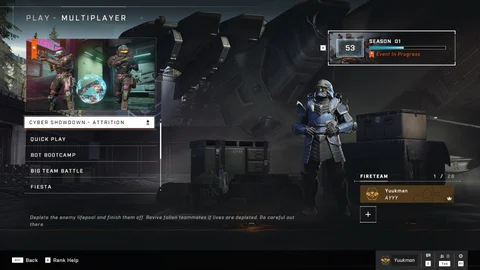 Halo Infinite Attrition Menu