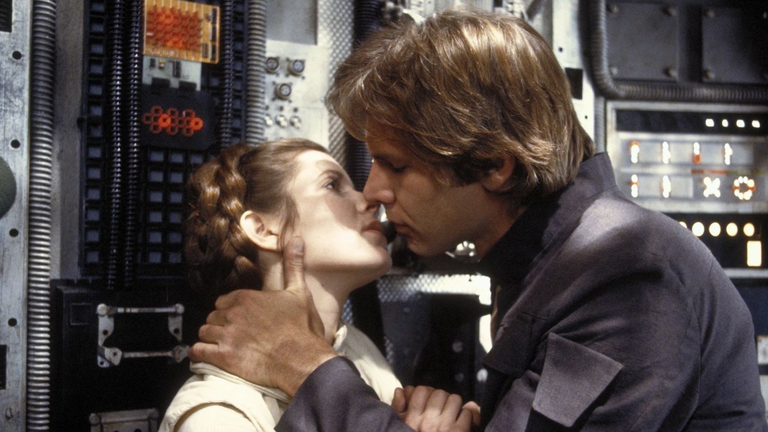 Harrison Ford and Carrie Fisher Star Wars The Empire Strikes Back 1980 cropped processed by imagy