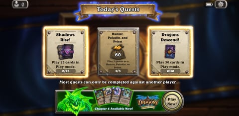 Hearthstone daily quests