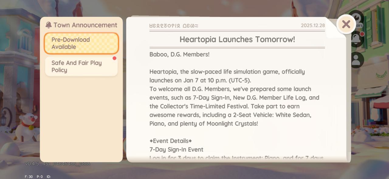 Heartopia Server Opening