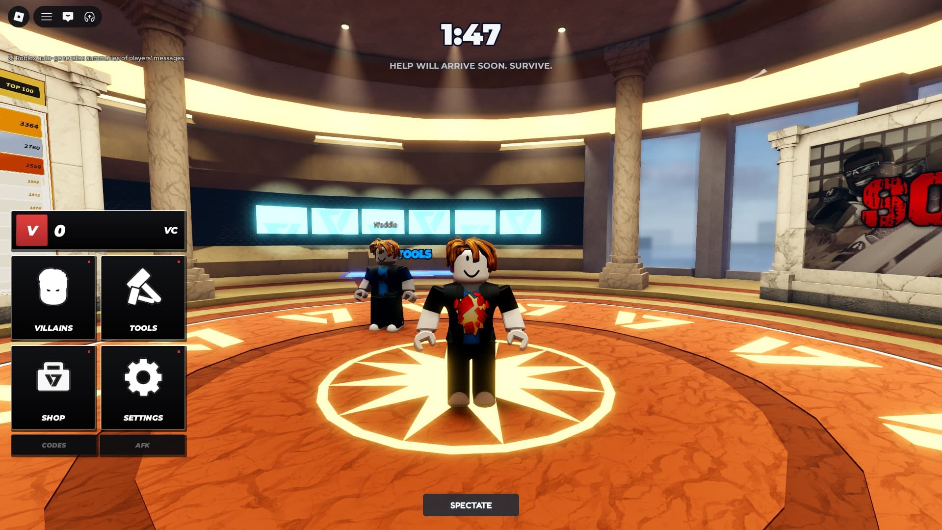 Hide From The Villain Active Code