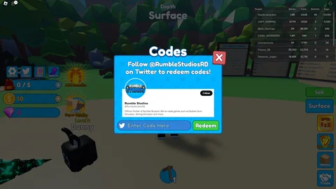 How to redeem codes in Mining Simulator