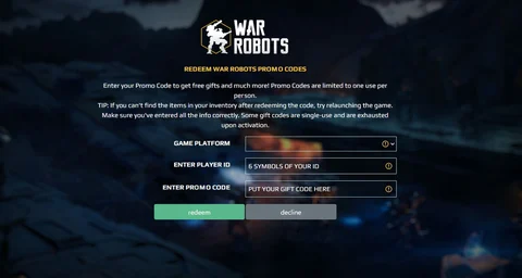 How To Redeem War Robots Codes