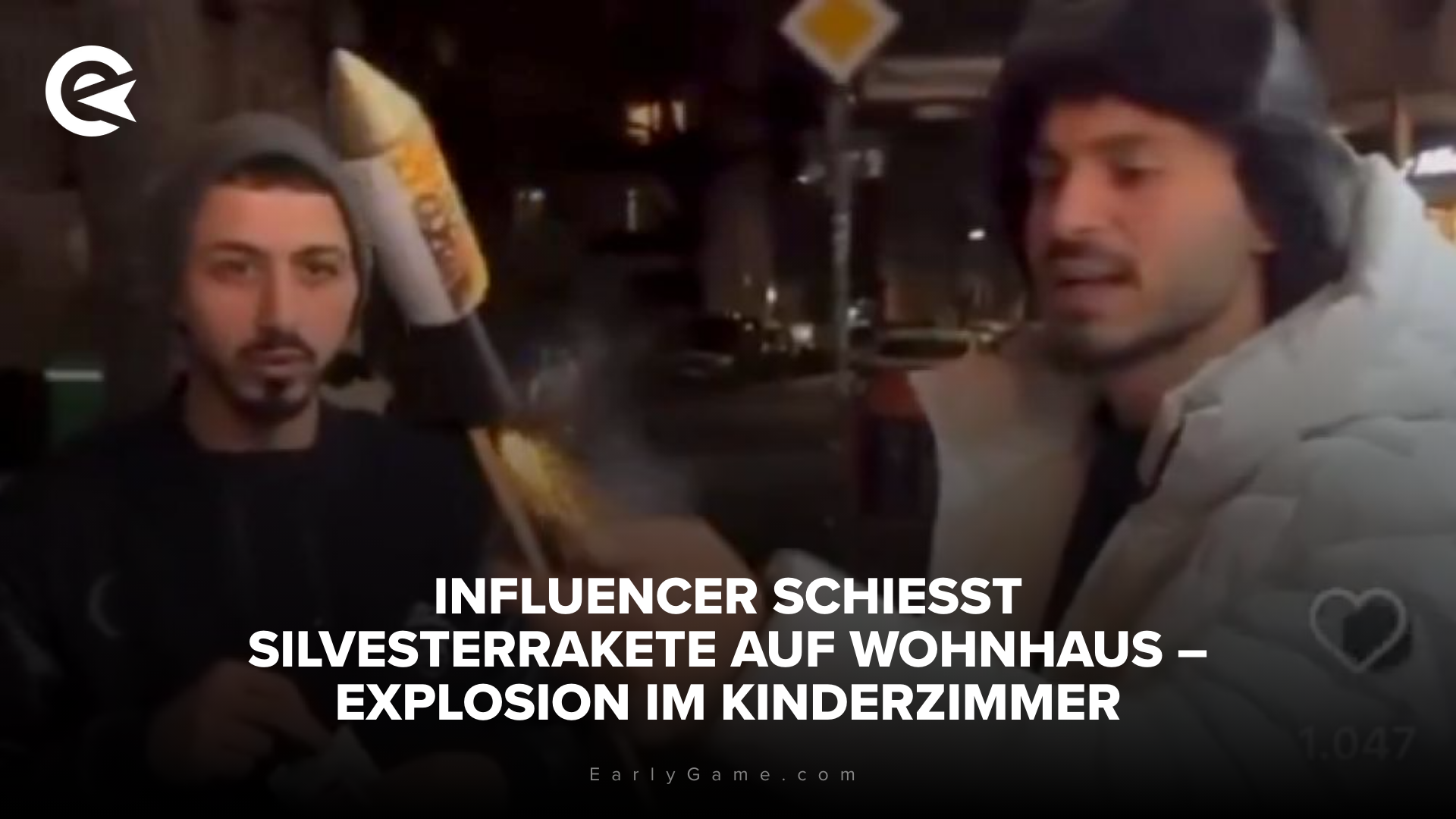 Influencer schießt Rakete auf Wohnhaus