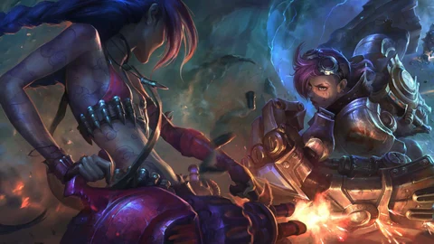 Jinx vs Vi lol wallpaper