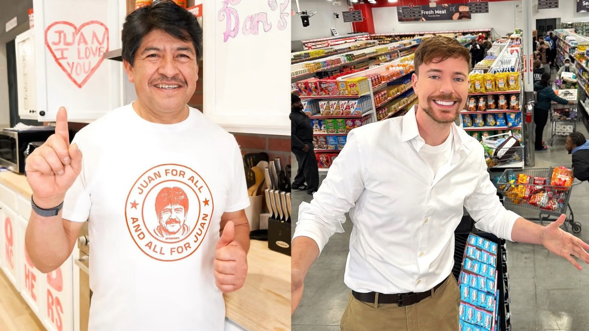 Juan García with Mr Beast