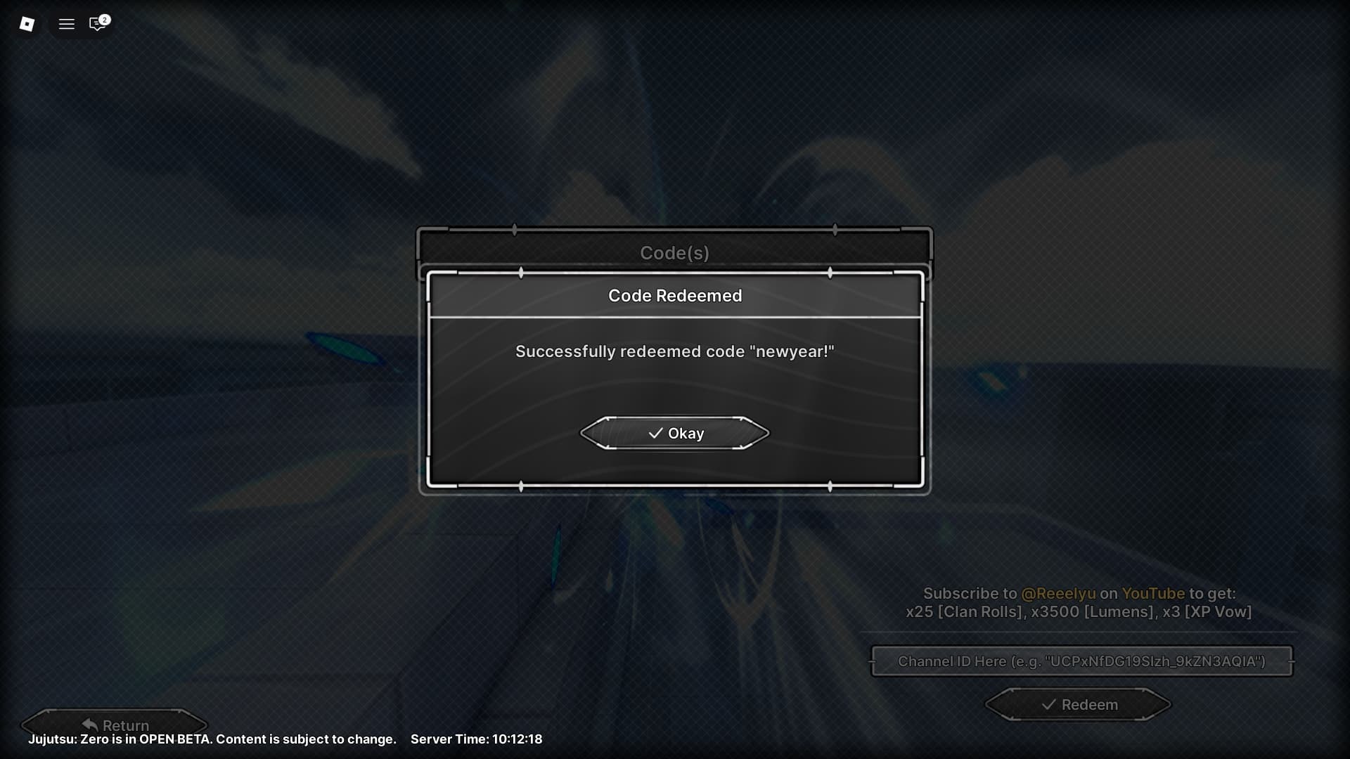 Jujutsu Zero codes redeemed