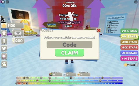 Easy Jump Clicker Codes - Roblox - December 2023 