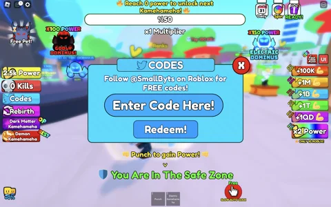 Kamehameha Simulator redeem codes