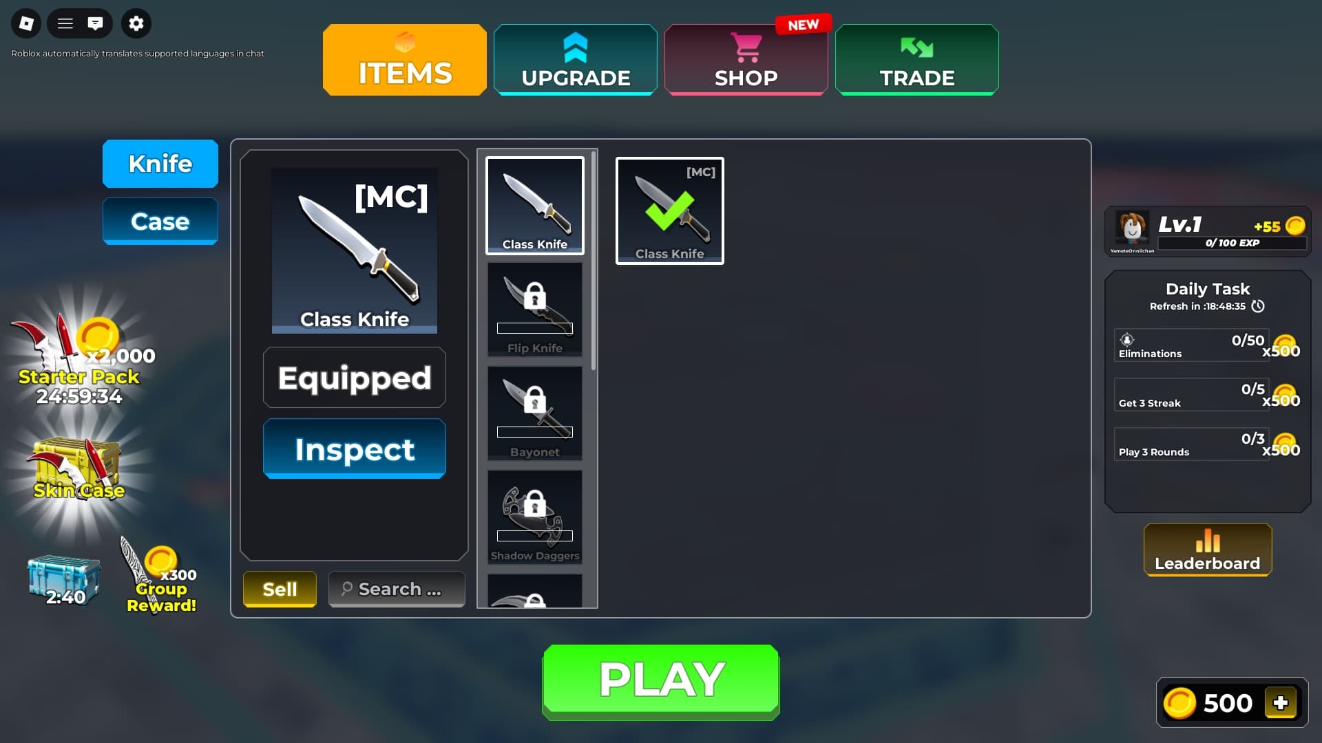 Knife Arena how to redeem codes