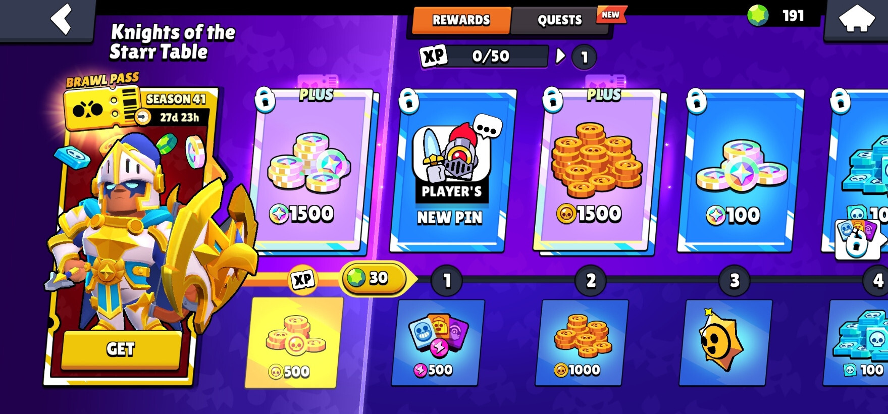 Knights of the Starr Table Brawl Pass Rewards