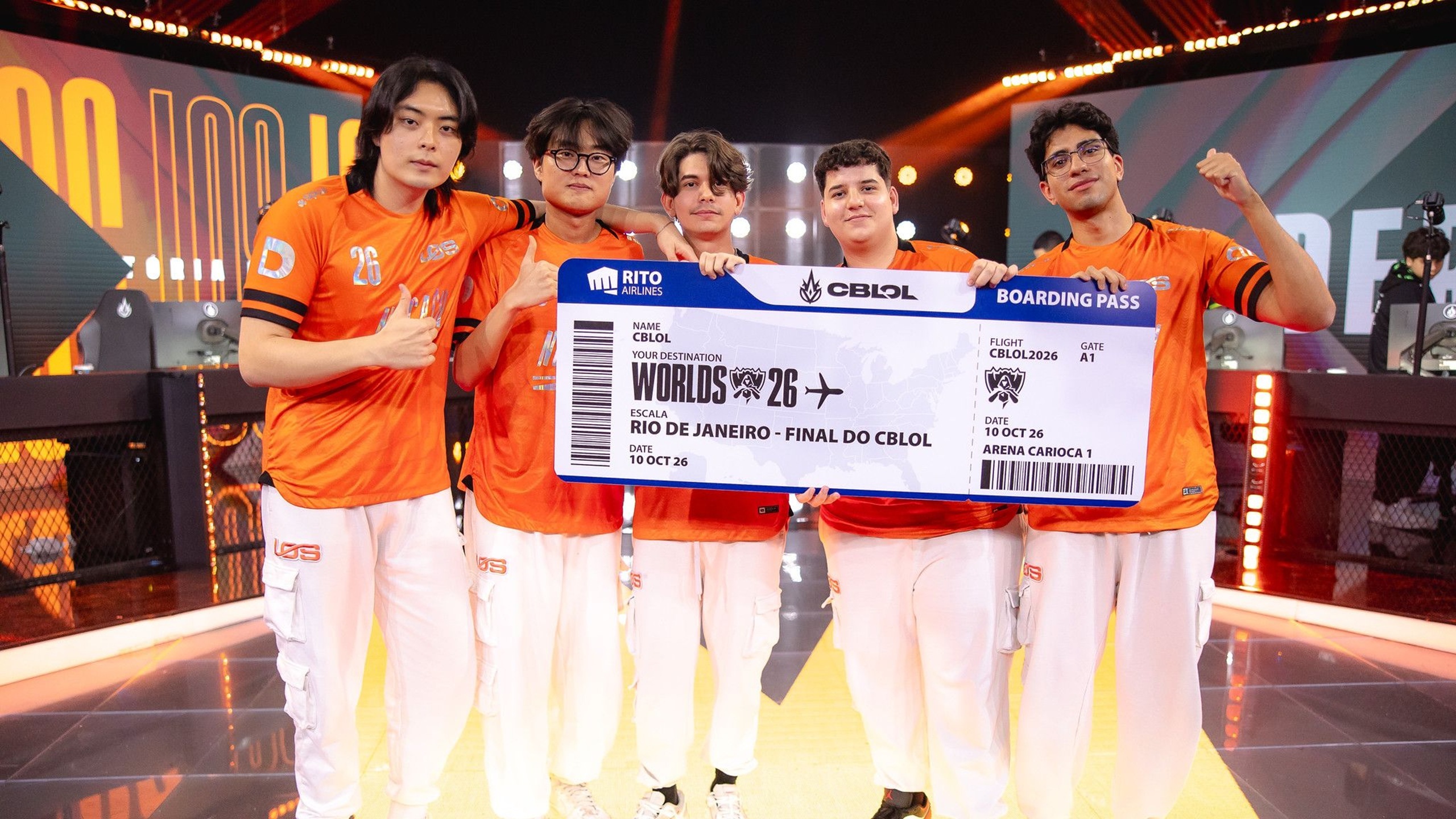 LØS League of Legends roster celebrating their qualification for Worlds 2026