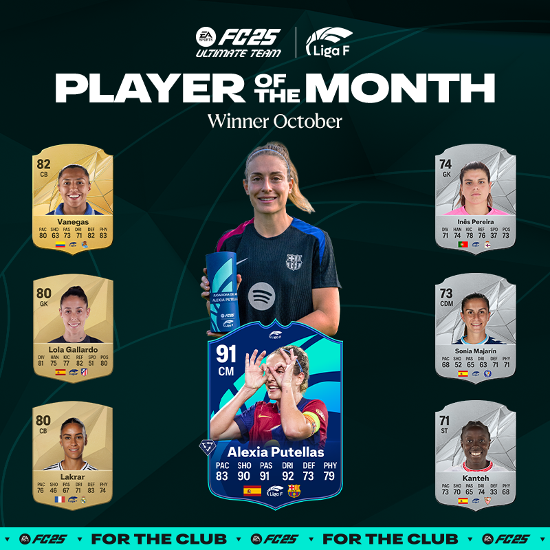 La Liga F POTM Nominierungen oktober 24