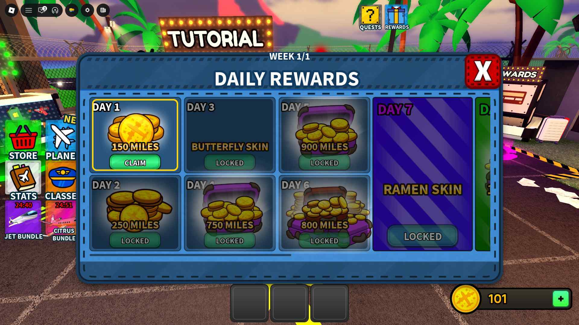 Land or Die Daily Rewards