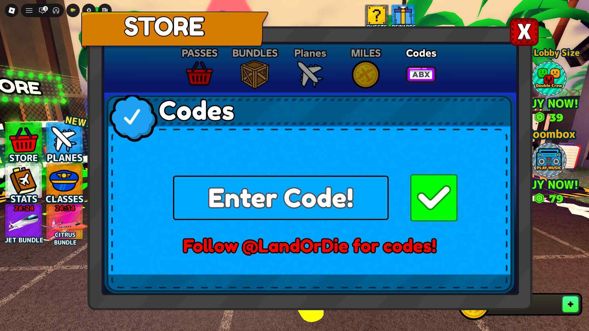 Land or Die How to Redeem Codes 3