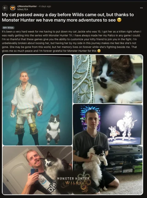MHW players recreating beloved pets 2