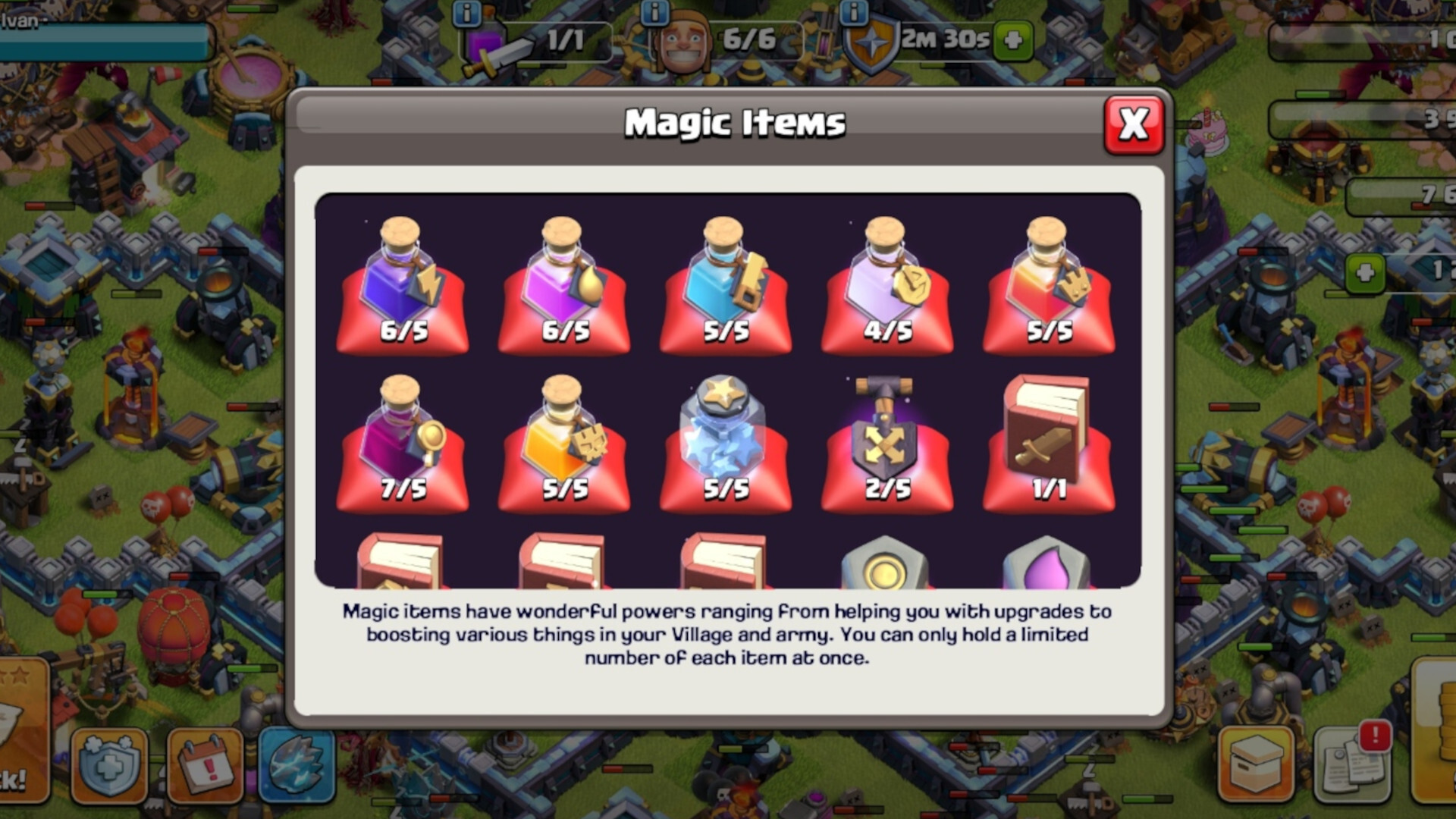 Magic Items List Clash of Clans