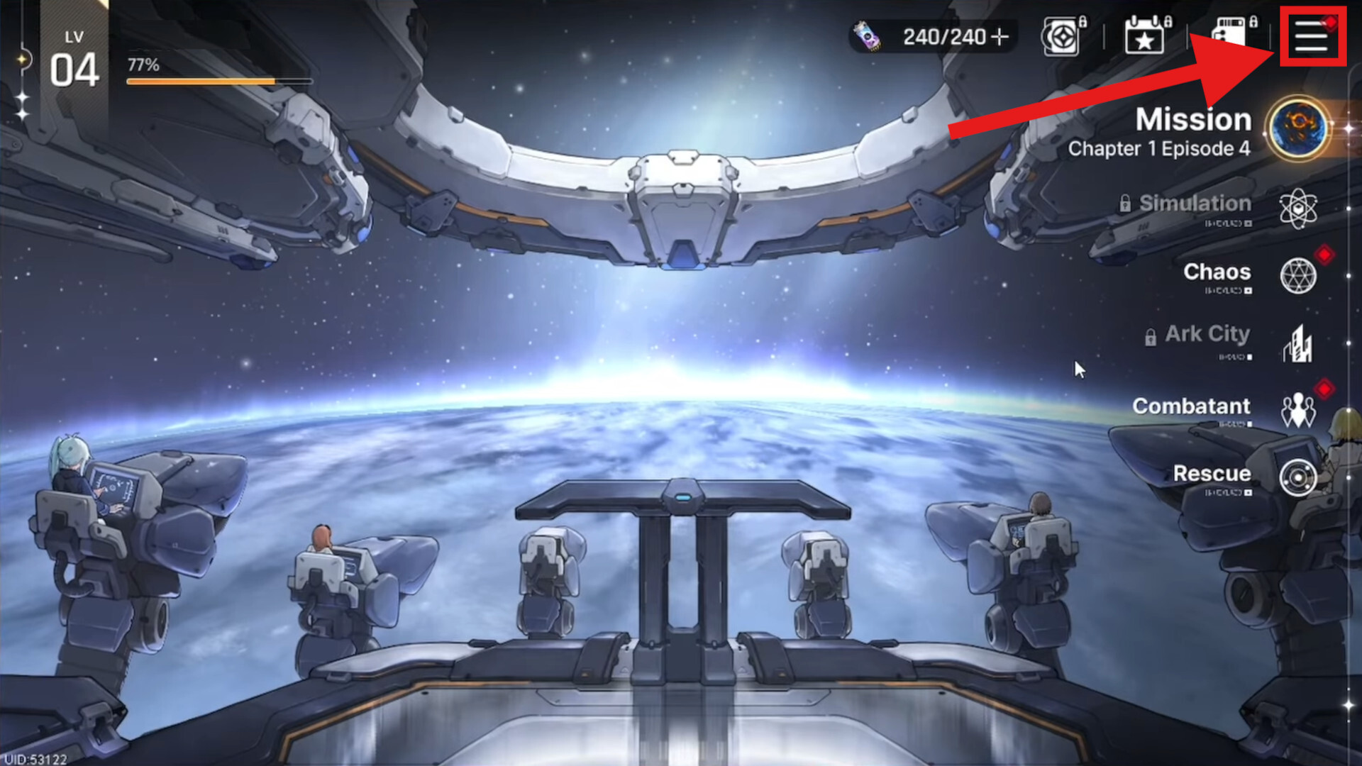 Main Menu Chaos Zero Nightmare