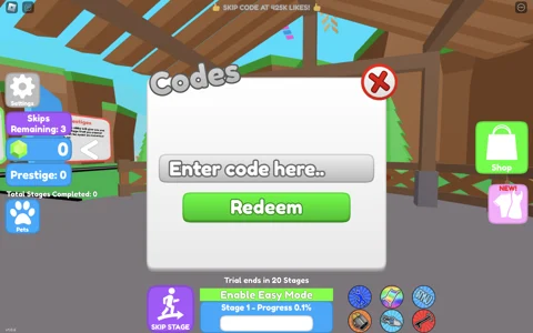Mega Easy Obby How To Redeem Codes
