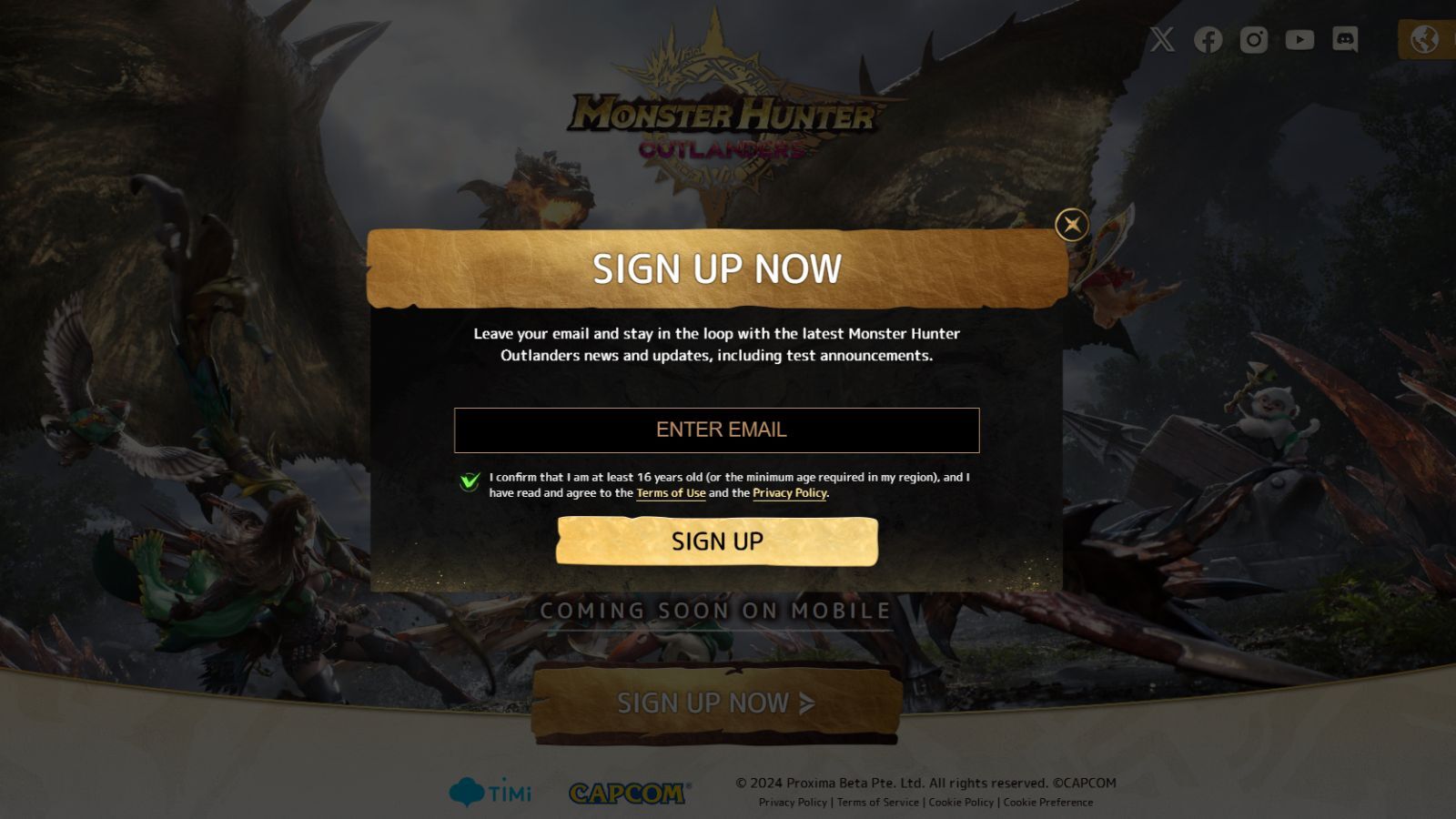 Monster Hunter Outlander Sign Up