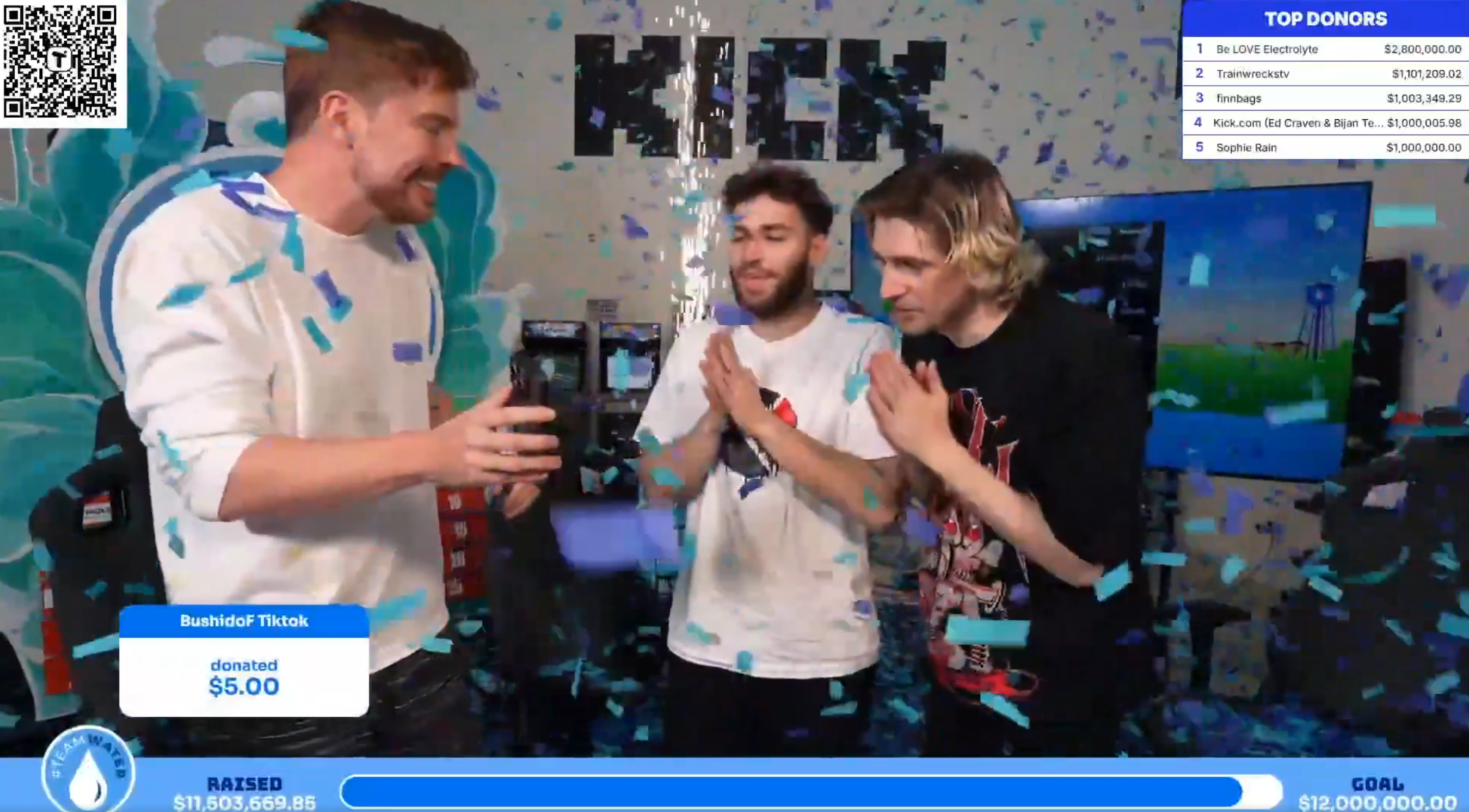 Mr Beast and co team water livestream