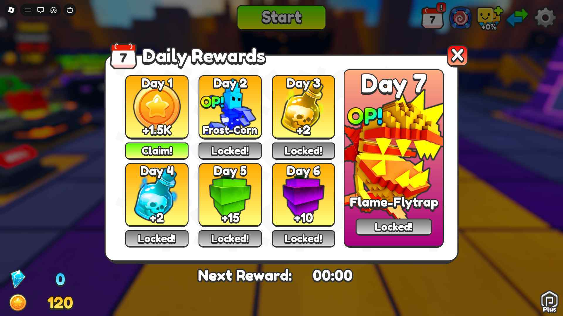 Mutant Plants Base Defense Daily Rewards