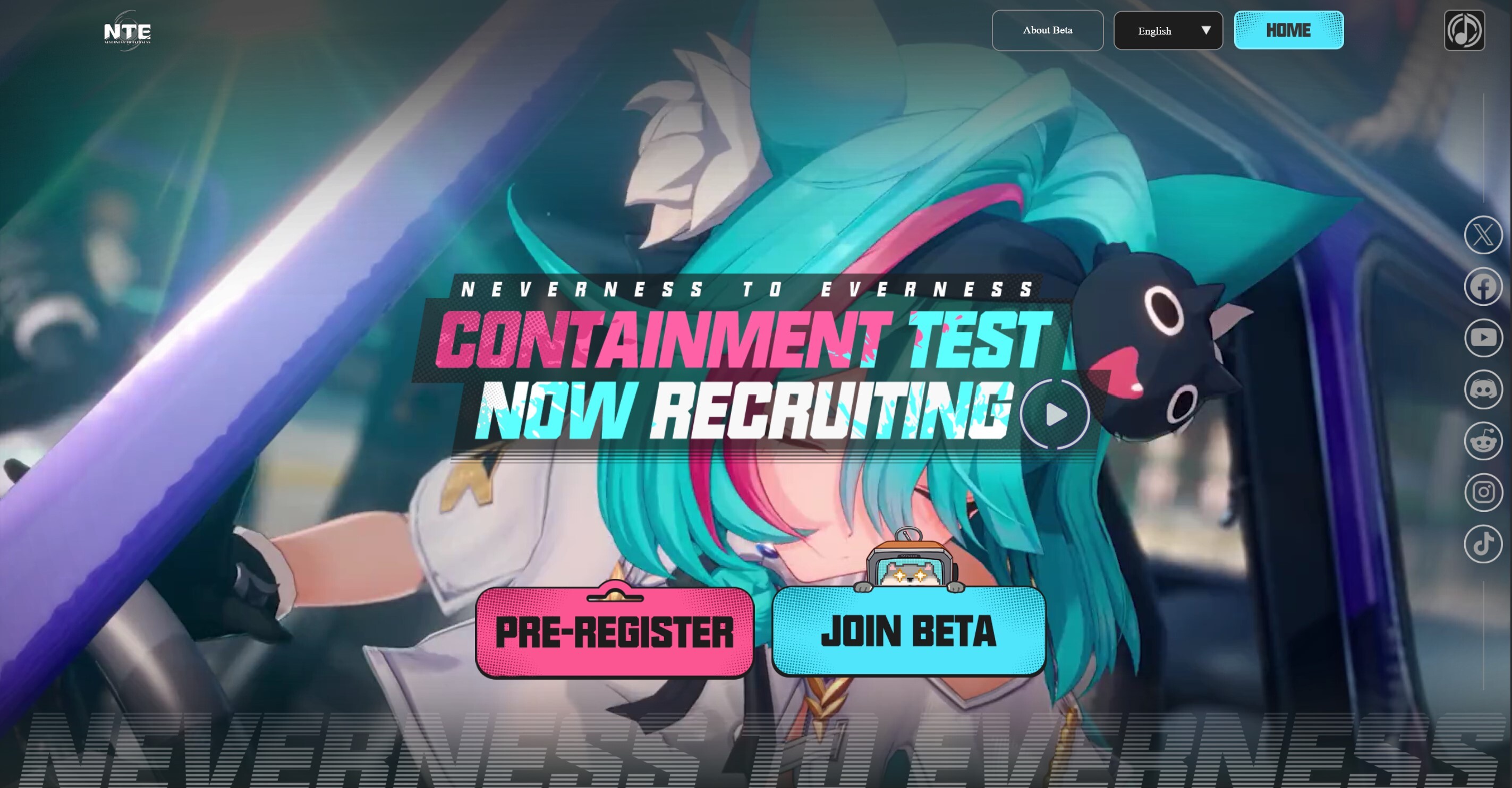 NTE Beta Sign Up Page