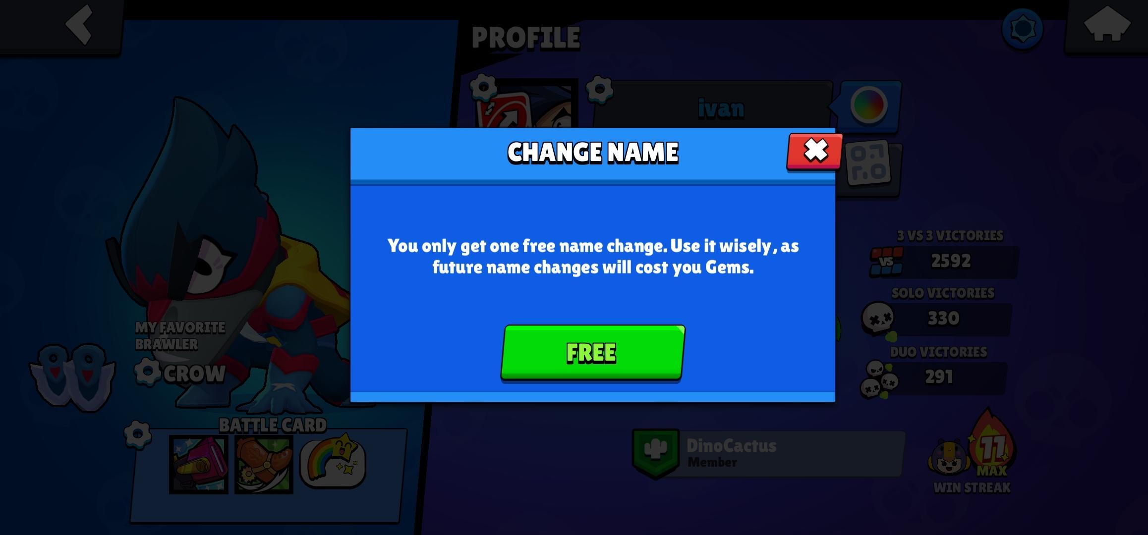 Name Change Menu Brawl Stars