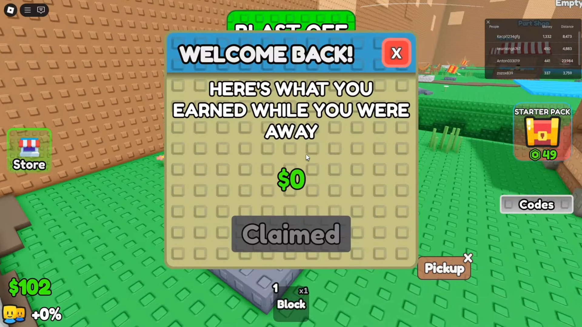 Offline Rewards Menu Roblox Build A Rocket