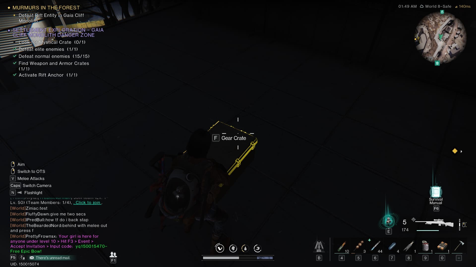 Once Human Gaia Cliff Monolith Gear Crate