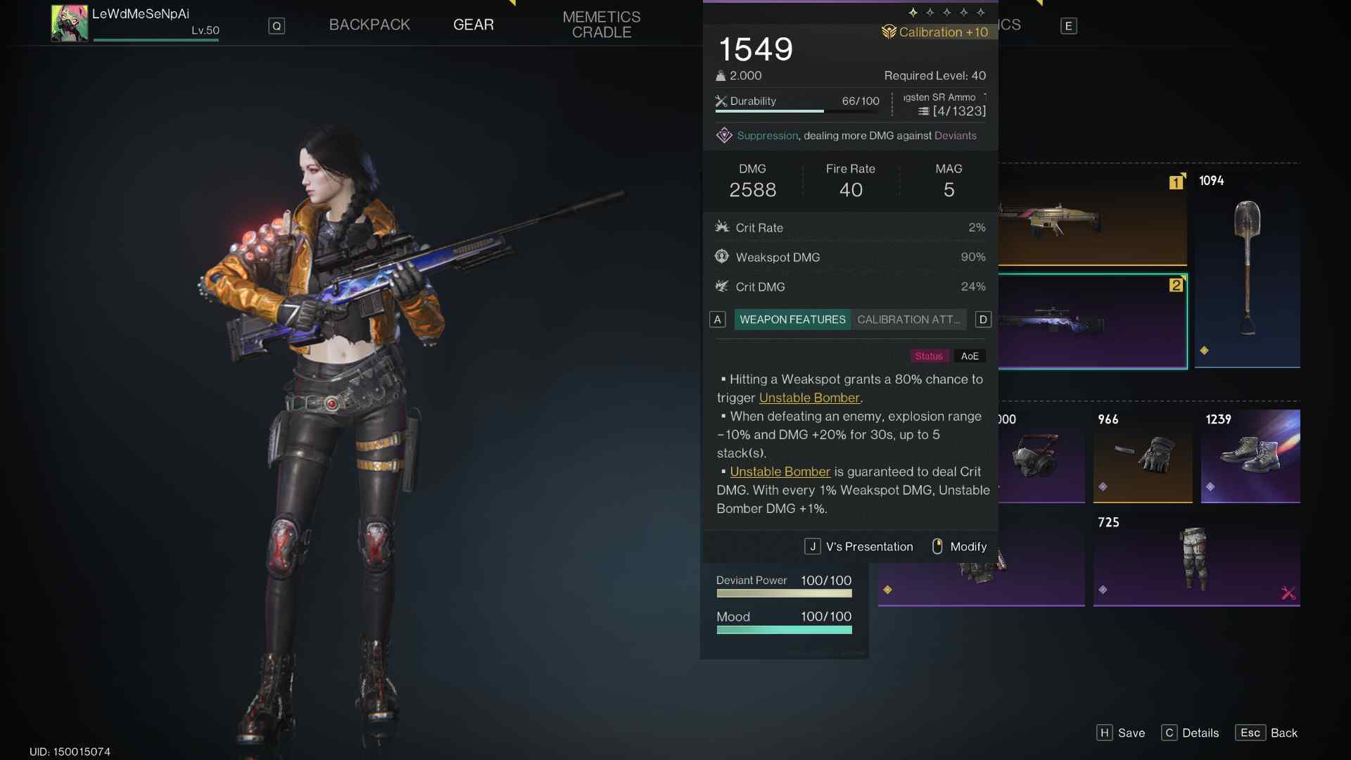 Once Human Unstable Bomber Sniper Rifle SN700 Gulped Lore PvP & PvE Best Build