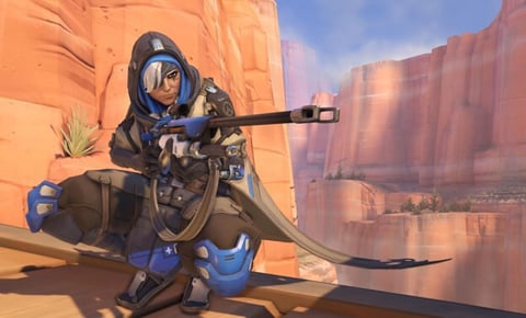 Overwatch hero venerable Ana healing sniper rifle