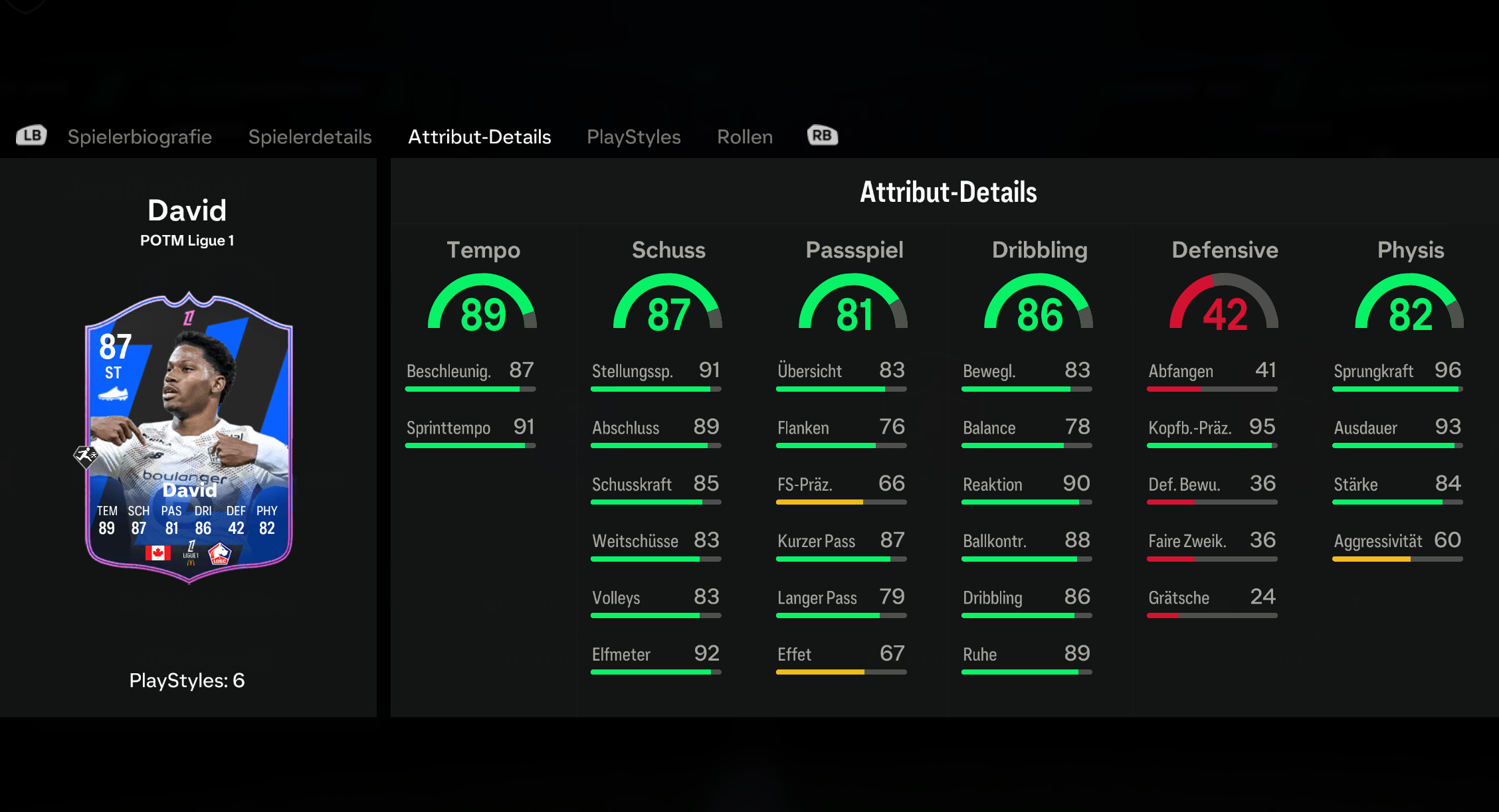 POTM David SBC Stats