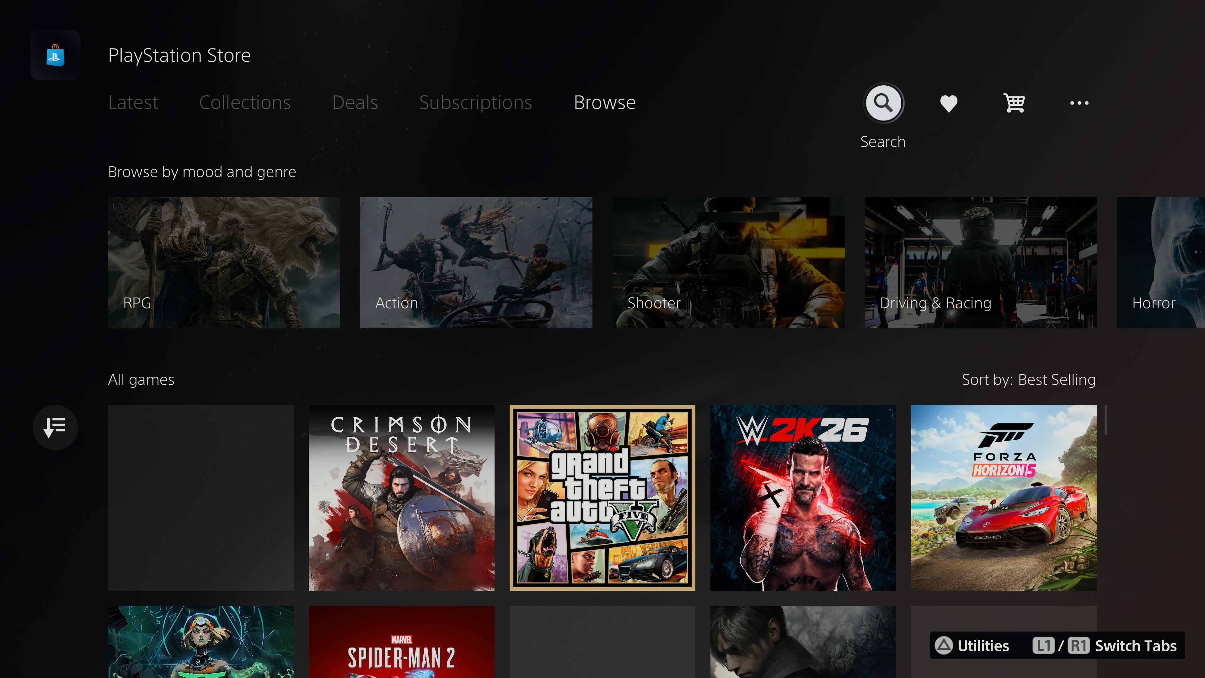 PS5 App Store Search