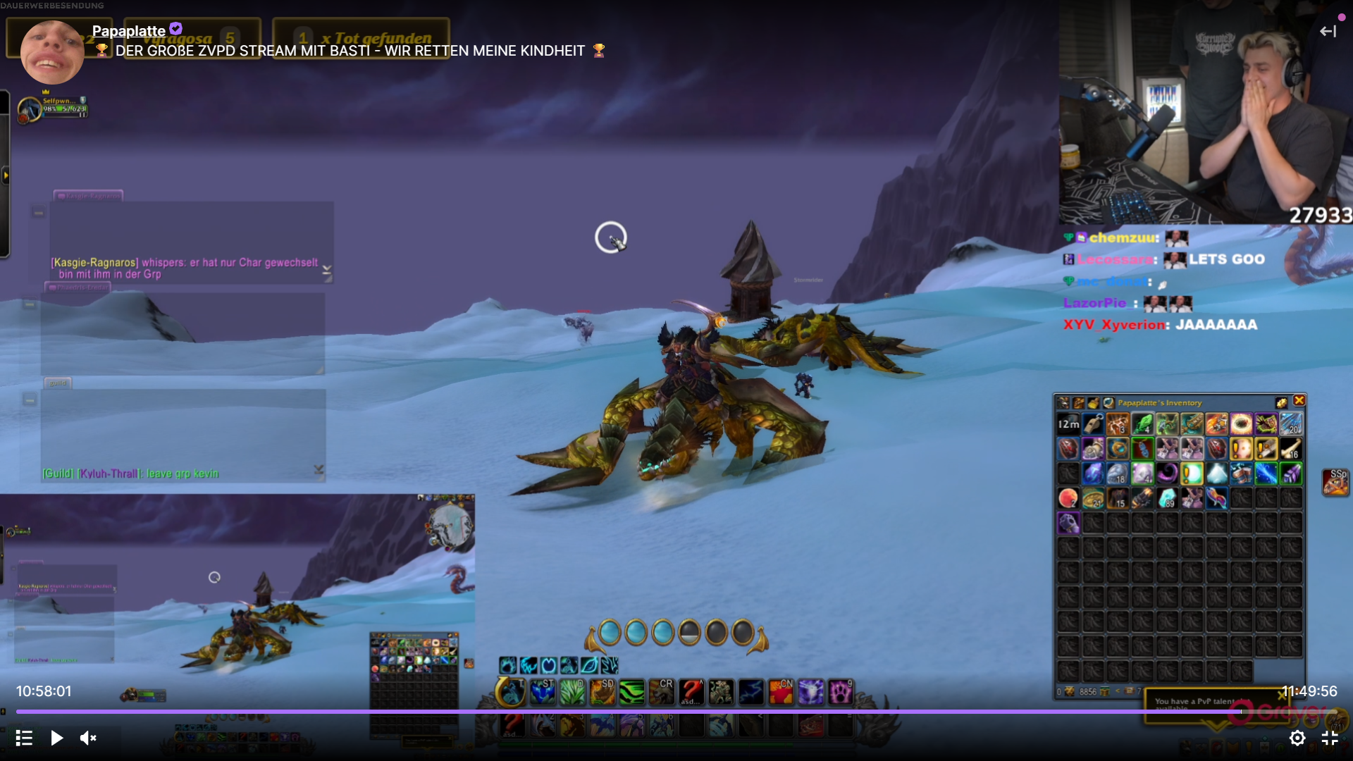 Papaplatte Screenshot aus dem Stream