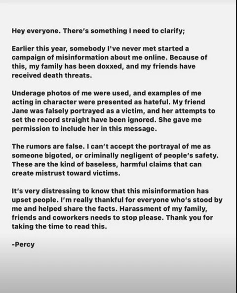 Percy Statement