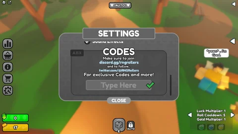 RNG Rollers how to redeem codes