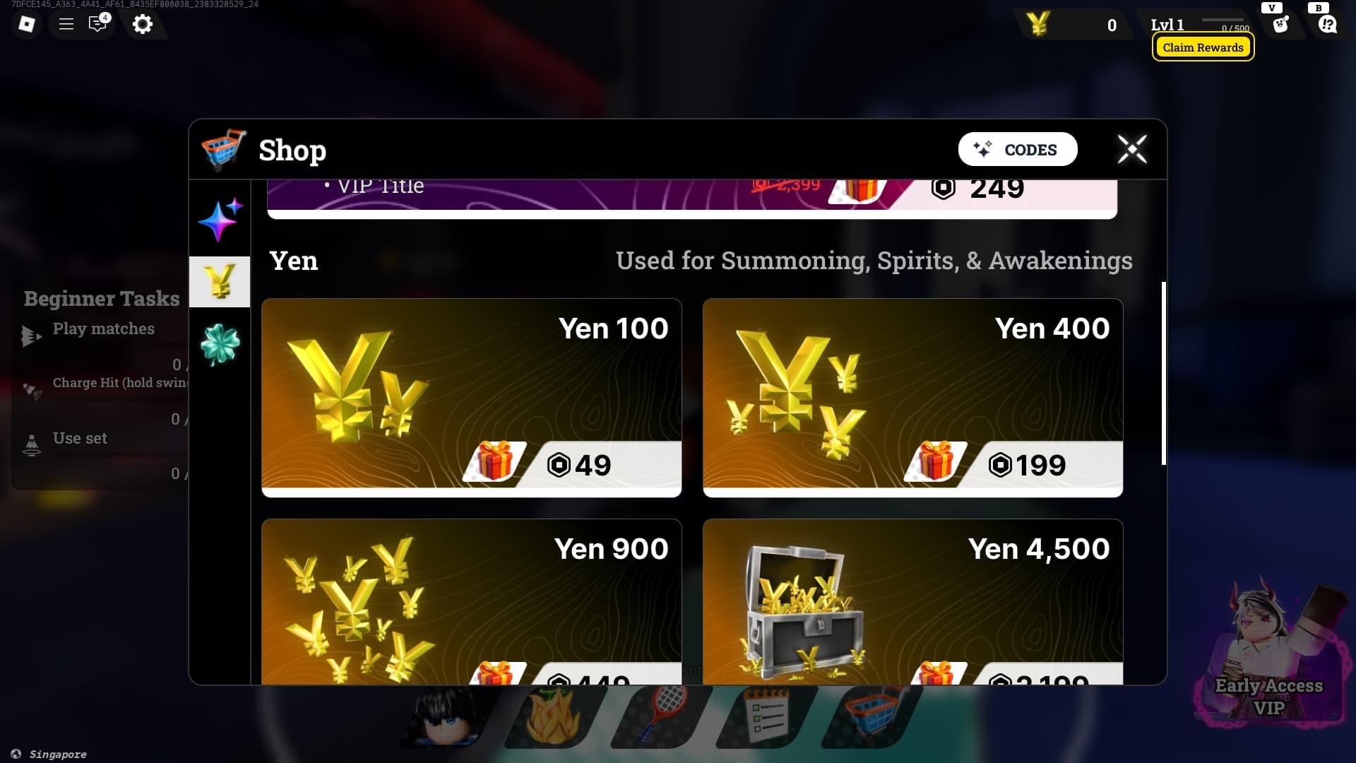 Racket Rivals Shop
