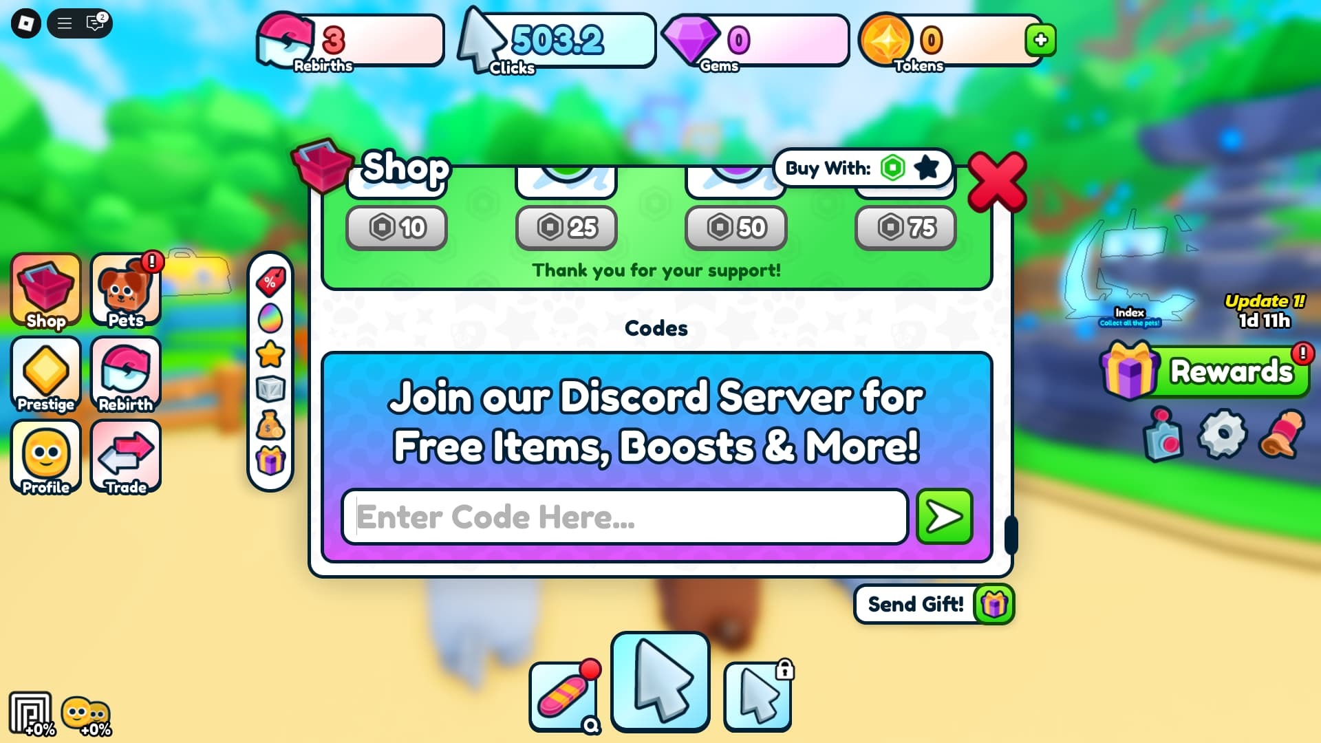 Rebirth Champions Ultimate how to redeem codes