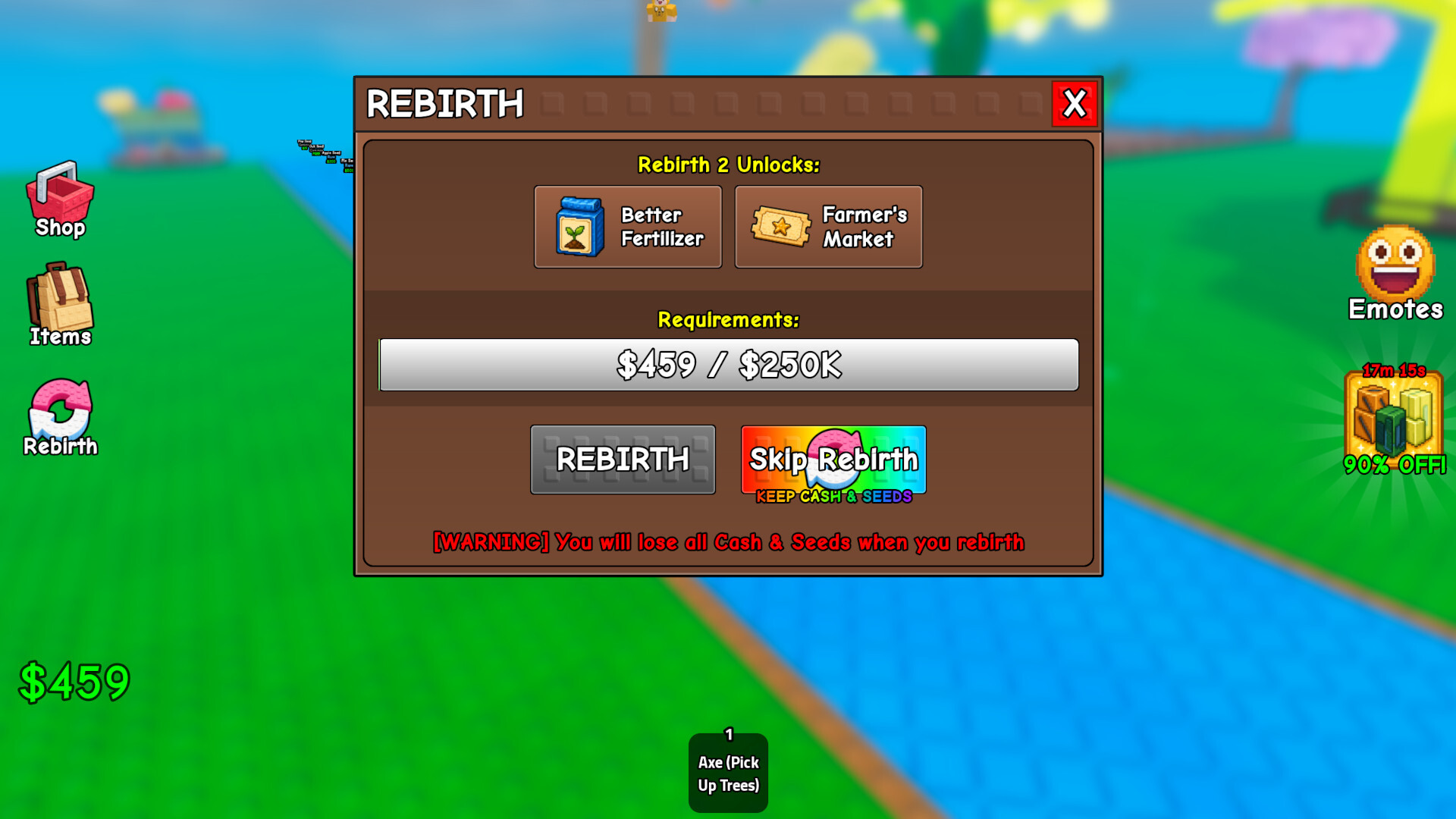 Rebirth Rewards Greedy Growers