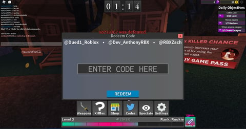 Roblox Survive the Killer codes for Coins & free rewards in December 2023 -  Charlie INTEL