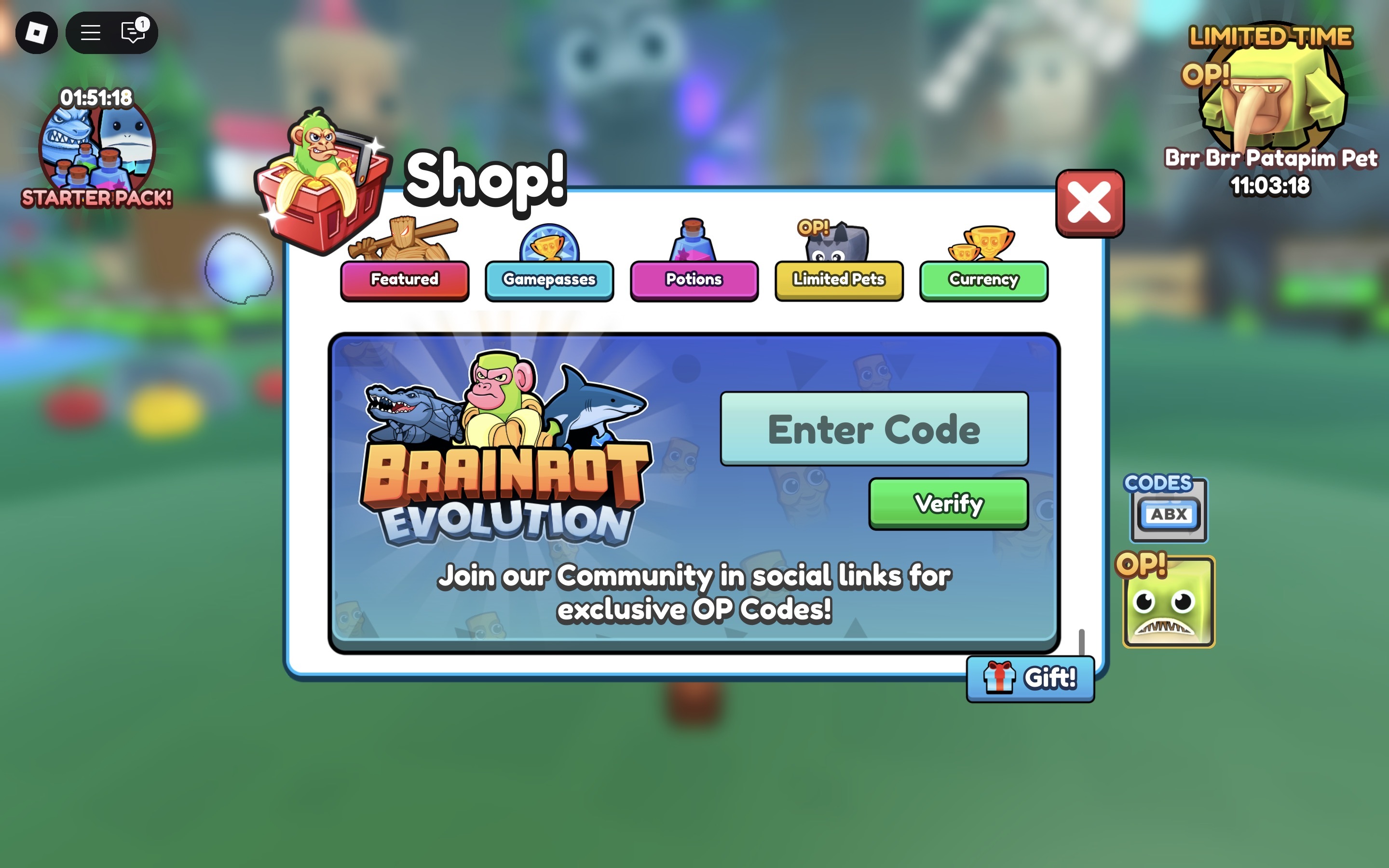 Redeem Brainrot Evolution Codes