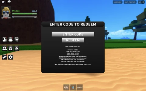 Redeem Codes In Adventure Piece