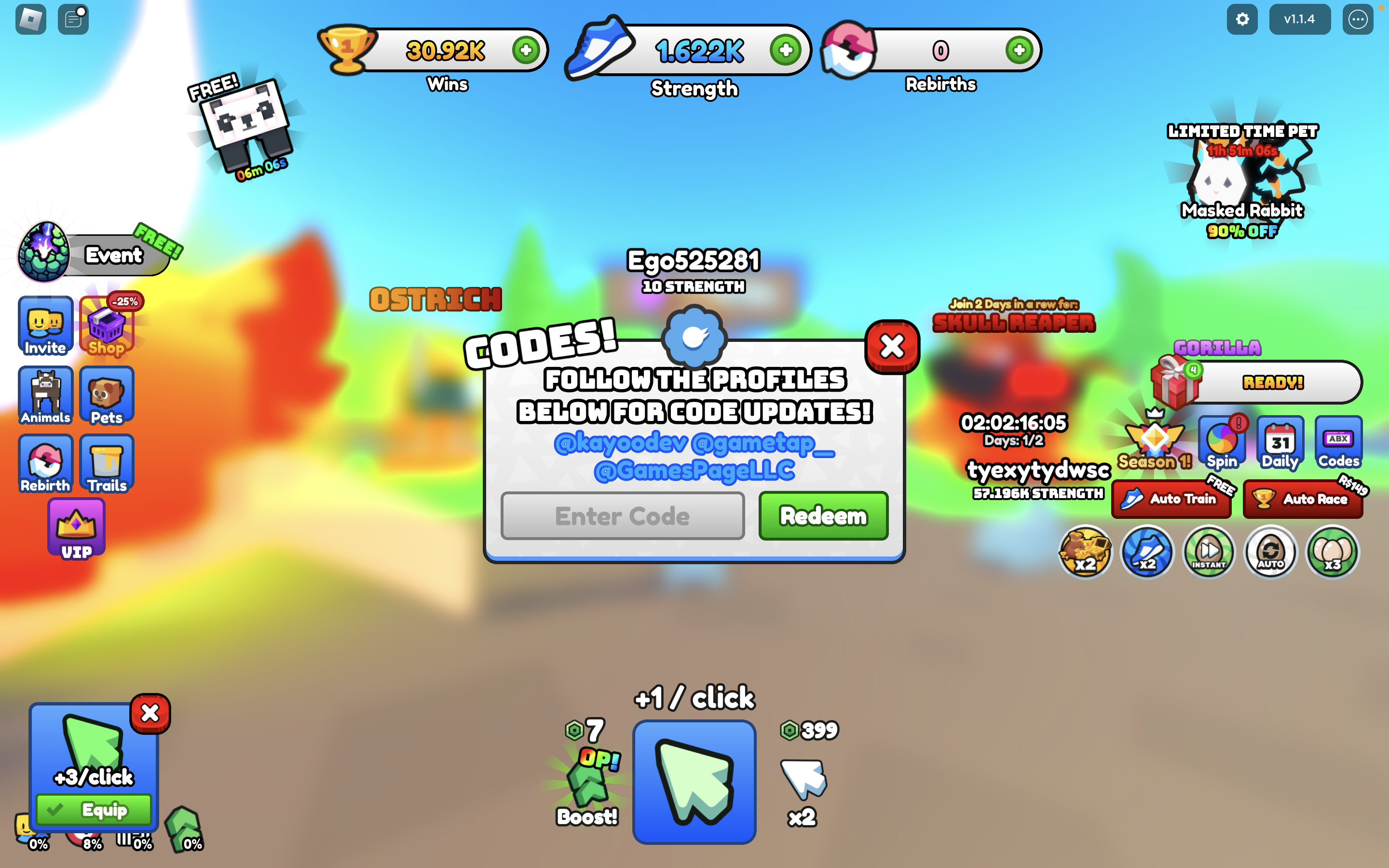 Redeem Codes In Animal Race